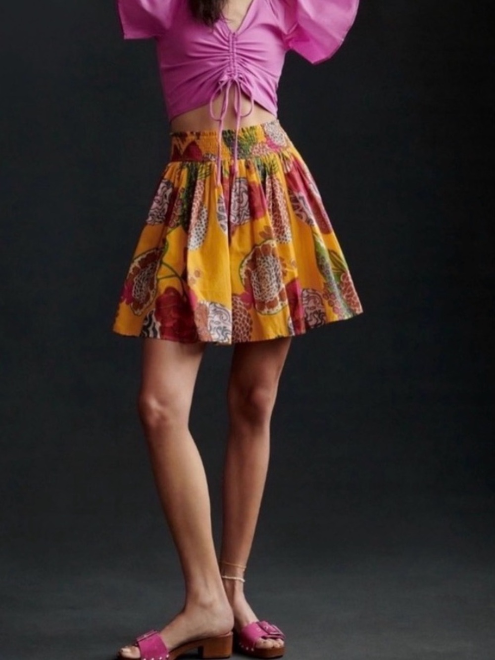 Anthropologie Let Me Be Printed Mini Skirt Large